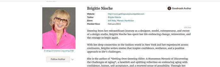 Author profile page design sample