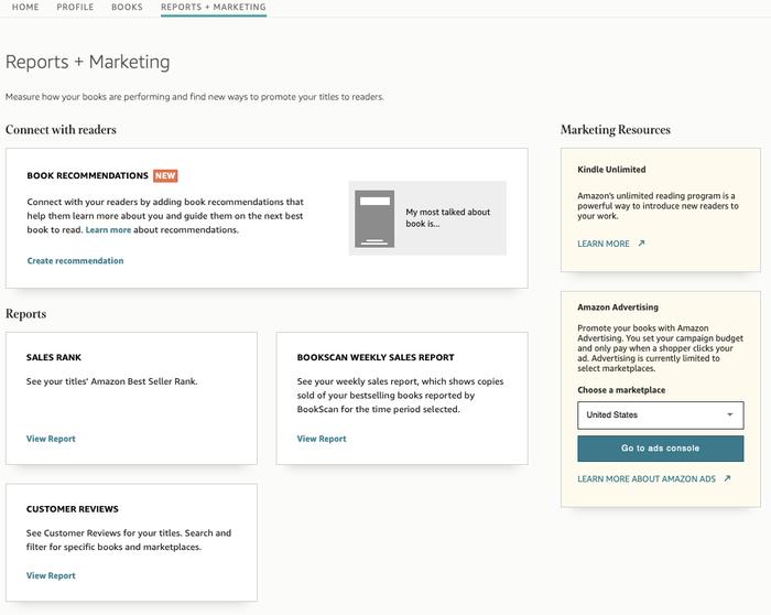 Amazon book marketing resources page